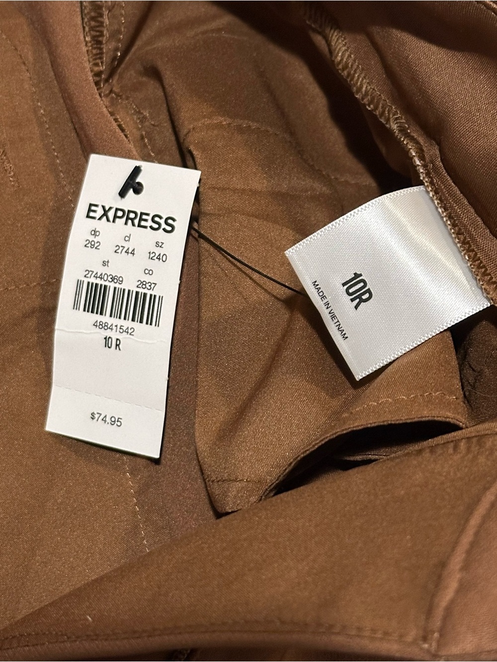 NEW Express Editor Mid Rise Flare in Walnut Size 10 Regular - Picture 5 of 9